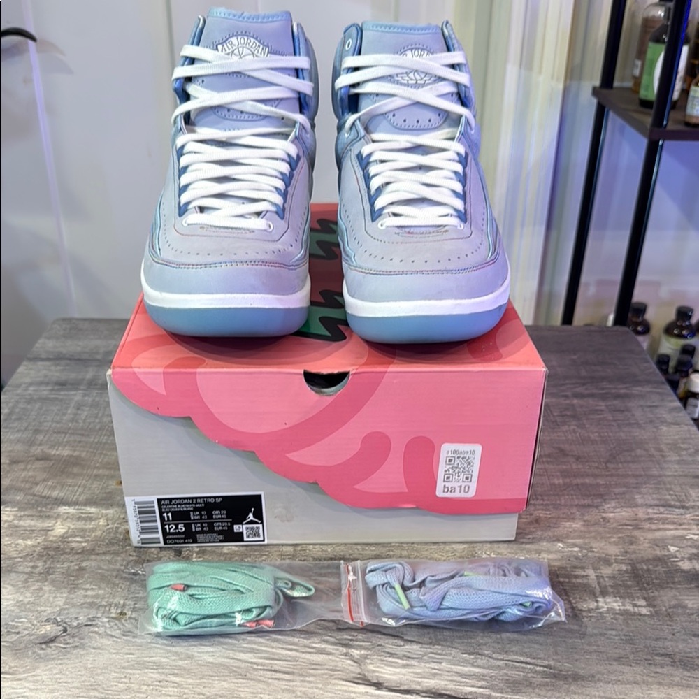 Jordan High-Top Sneakers - Light Blue and Gray